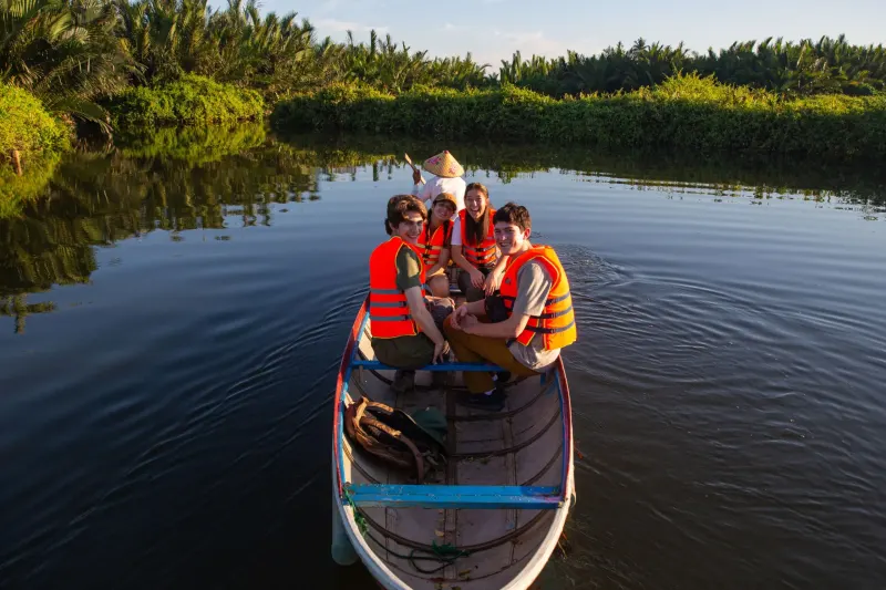 Students on boat