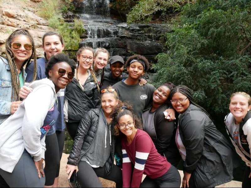 Students on hiking excursion in Botswana