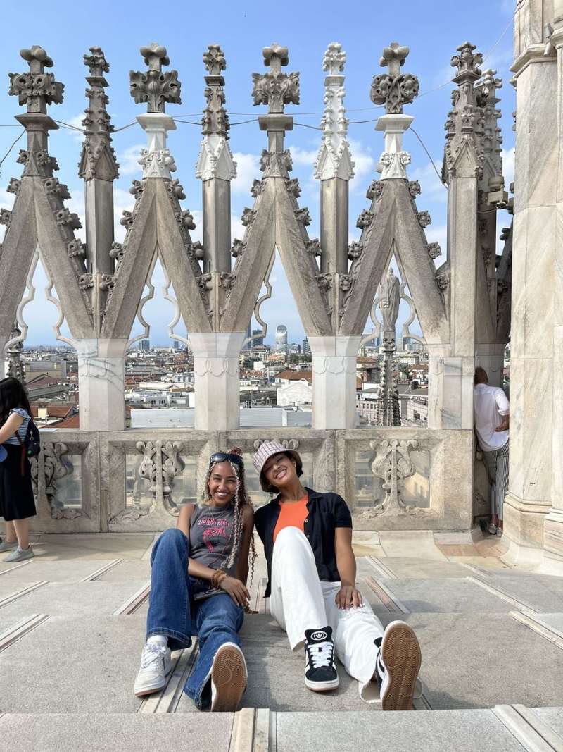 Students posing in Milan