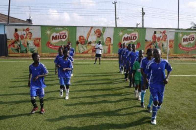 Students warming up for a game