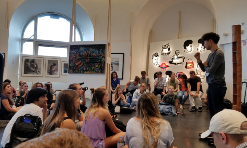 Study Abroad Lecture Held Inside a Contemporary Art Studio