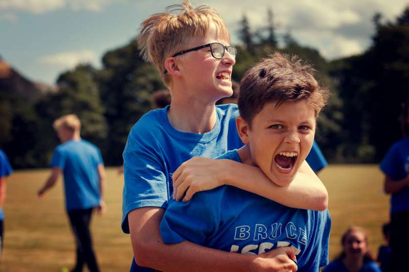 summer school students cheering