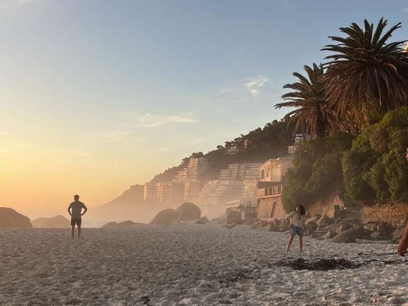 Sunset on the beach in Cape Town