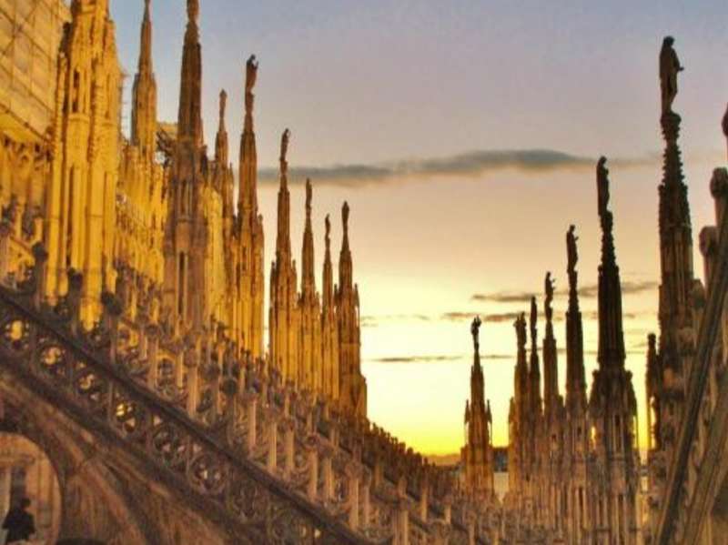 sunset over the duomo.