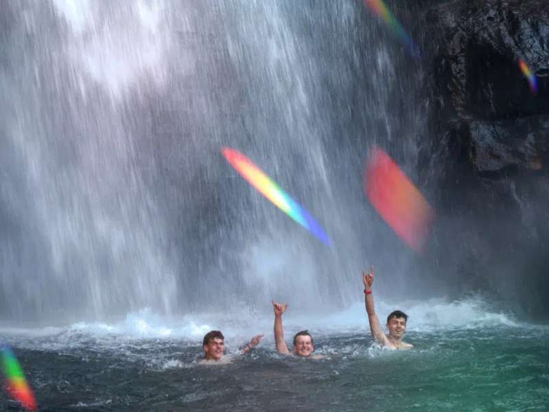 Swimming in Waterfall