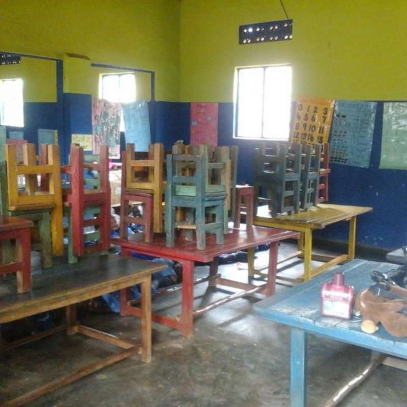 A kindergarden classroom in Uganda, Africa