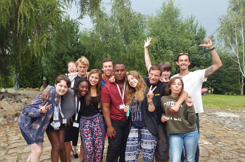 Teacher and students in a summer camp