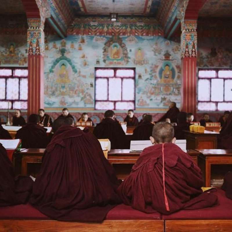 Teaching Buddhist Monks in a Monastry