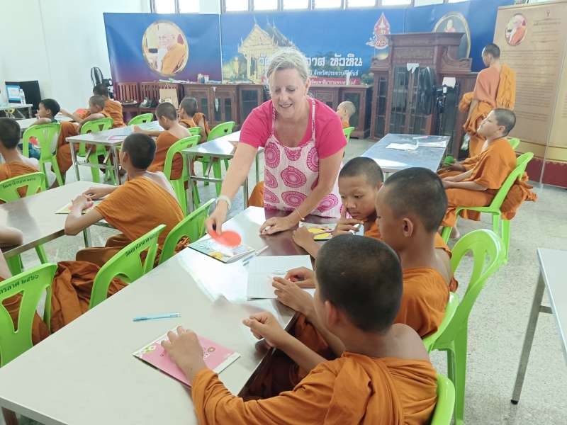 Teaching young monks