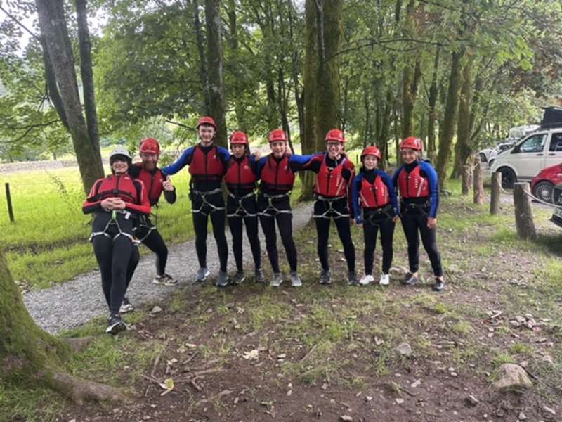 Teens ready to go fresh water scrambling