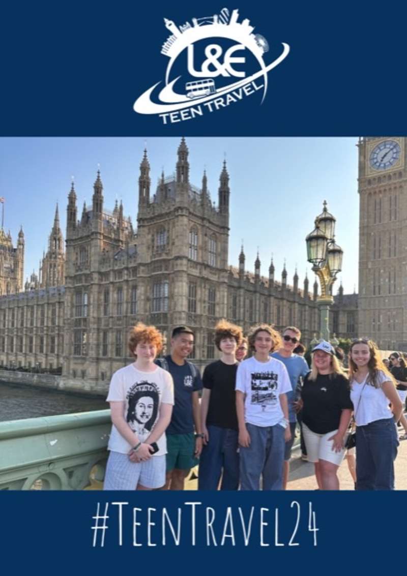 Teens stood outside of Big Ben in London!