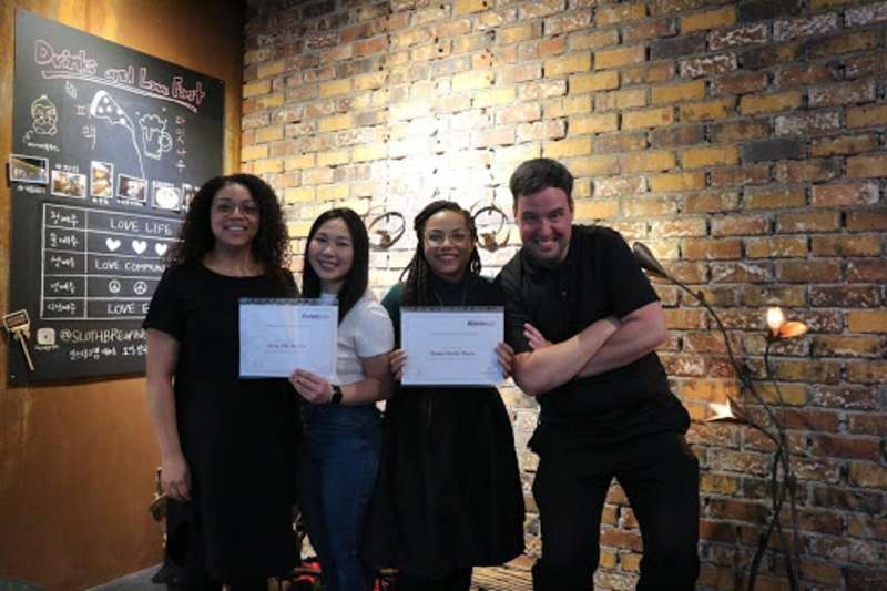 TEFL interns with their diplomas in South Korea