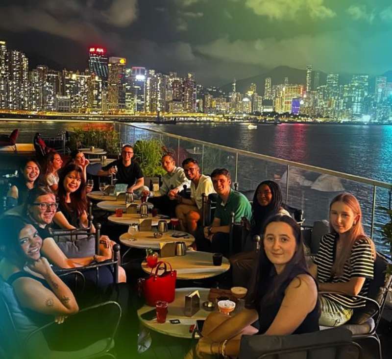 The Intern Group interns having dinner in Hong Kong