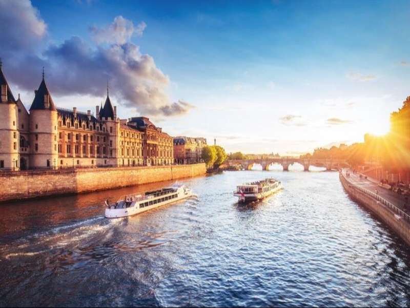 The Seine at sunset