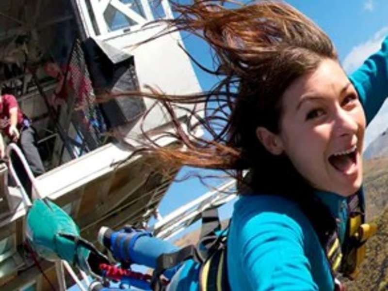 Traveller bungy jumping in New Zealand adventure destination