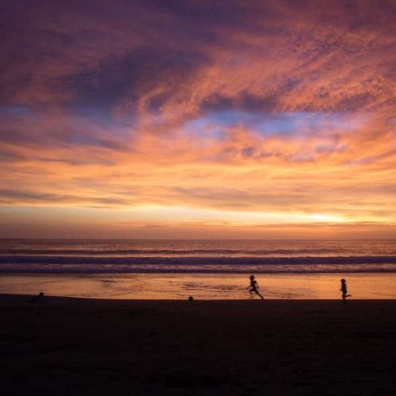 Sunset on the Turtle Conservation project in Costa Rica