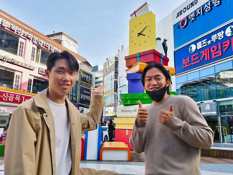 Two men in South Korea