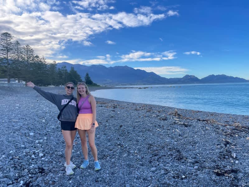 Two women on a beach