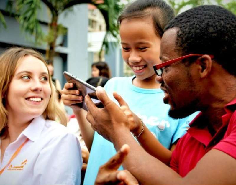 English Teachers with Student in Vietnam