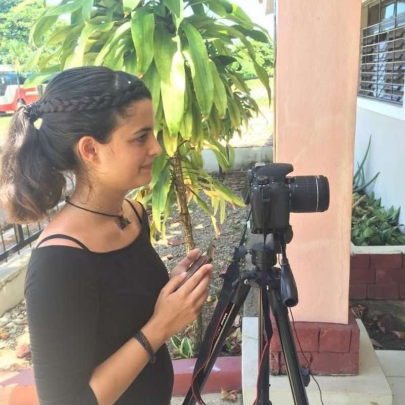 Volunteer taking pictures