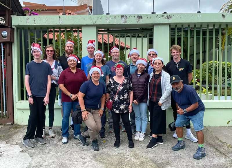 Volunteers in the Streets in Costa Rica part of the Festive Program