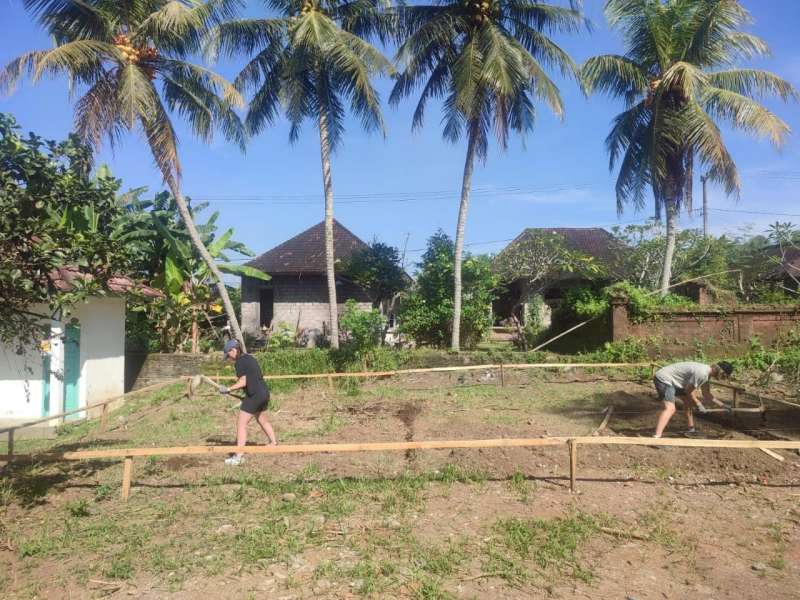 volunteers working on a construction project