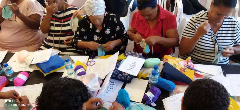 women of Cape Town participating in a livelihood activity