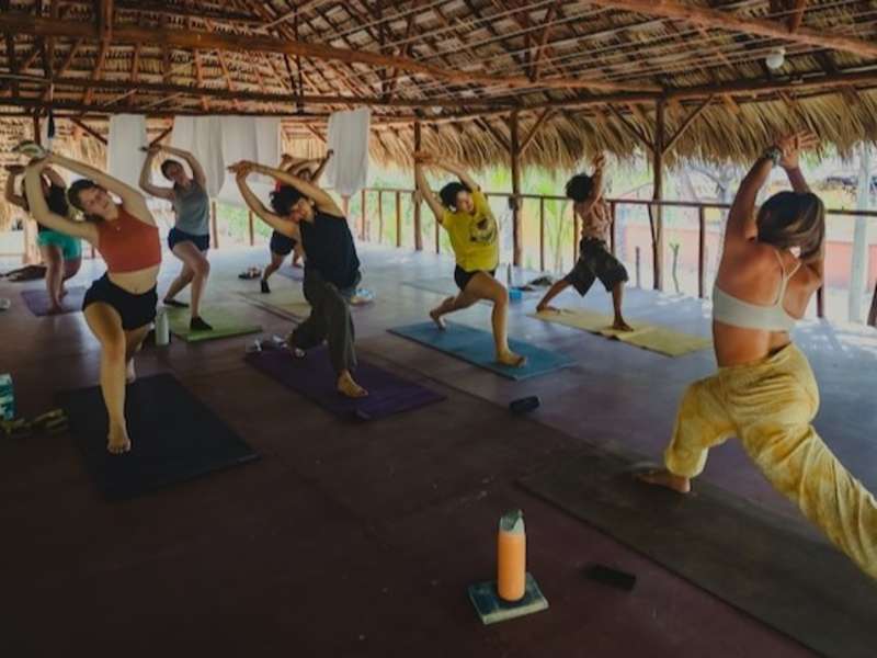Yoga classes on a local yoga deck in Nicaragua